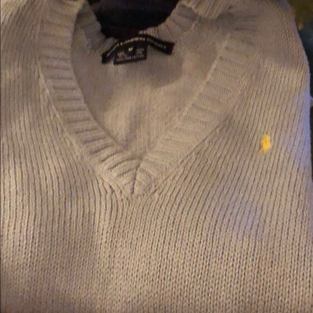 Powder blue vneck Ralph Lauren Sport sweater